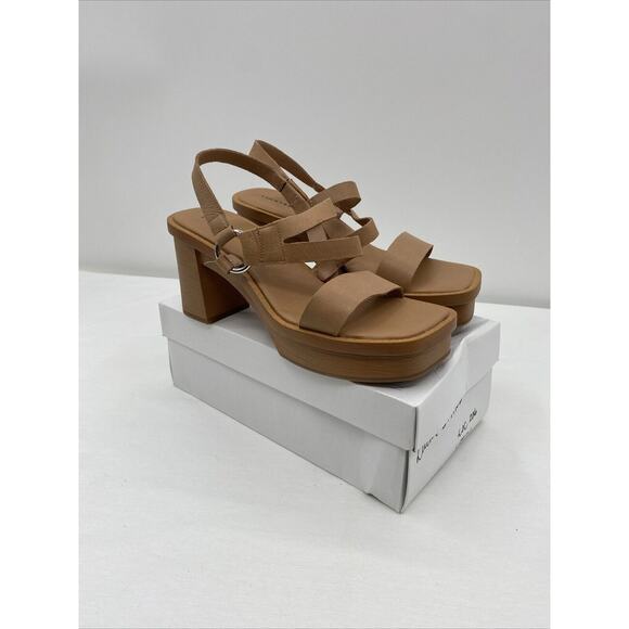 Lucky Brand Marselina Brown Leather Platform Sandal Size 7.5 - Picture 1 of 10